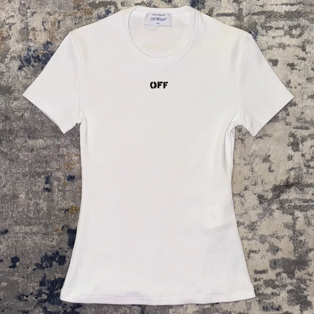 Off-White Off Stamp Rib Basic Tee - Picture 1 of 5
